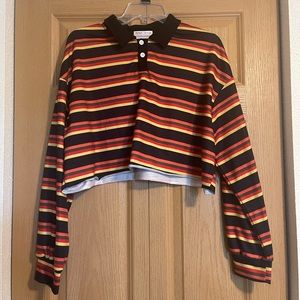 Striped Long sleeve crop top